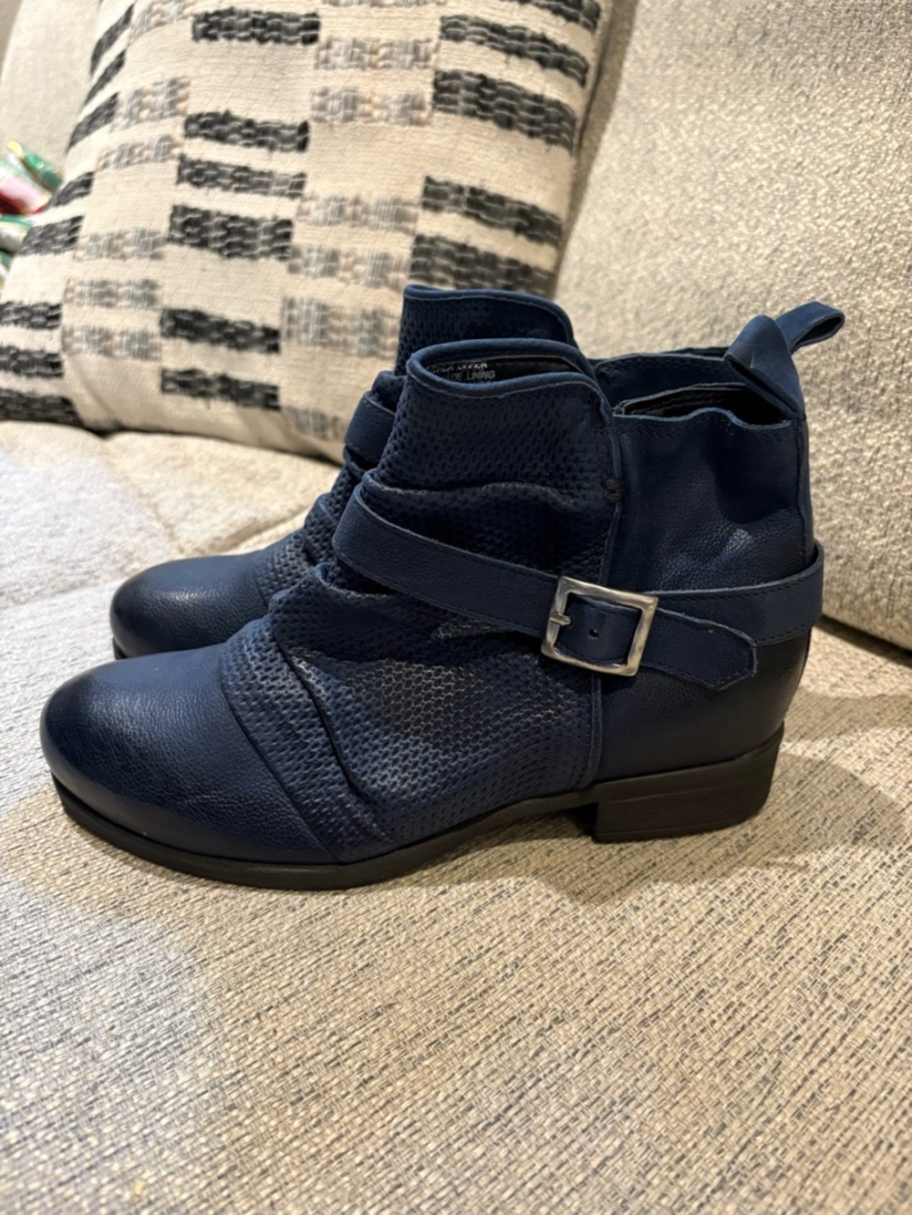 Miz Mooz suzy sapphire Leather Ankle Booties with Buckle Strap